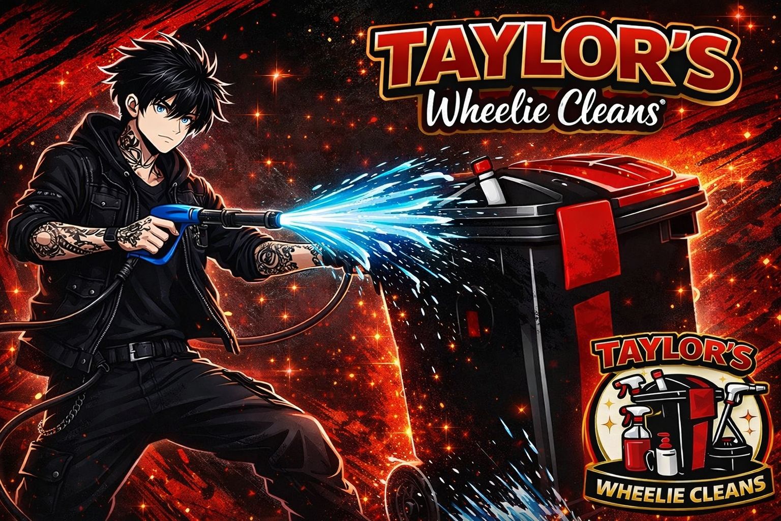 Taylor’s Wheelie Cleans team providing eco‑friendly wheelie bin cleaning in Hertfordshire